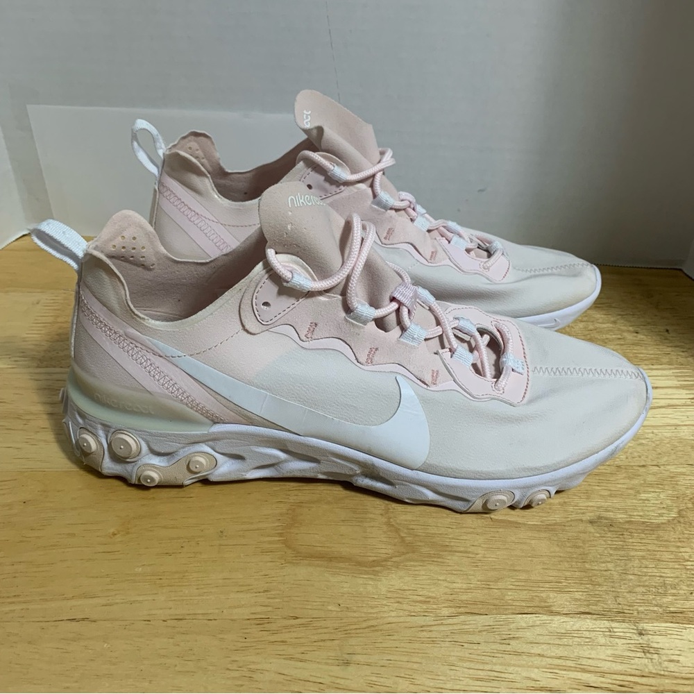 Nike Women's React Element 55 'Pale Pink' Shoes BQ2728-600 Size 11.5‎ U.S. EUC